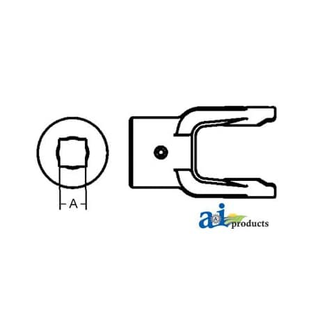A & I Products Square Bore Implement Yoke (w/ Set Screw) 5" x3" x2" A-804-1420